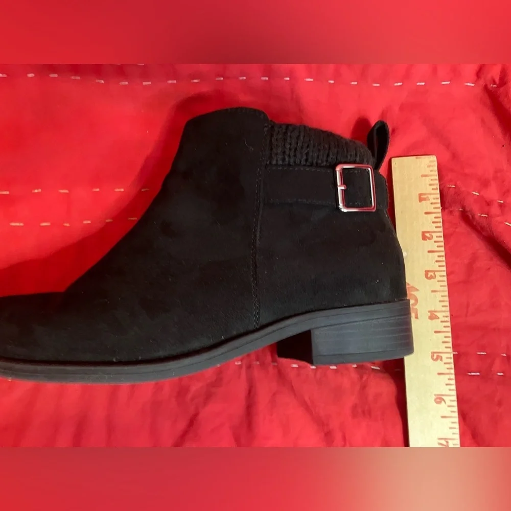 Torrid‎ Sweater Bootie Womens Black Ankle Buckle Outdoor Winter Comfort Wide 8WW